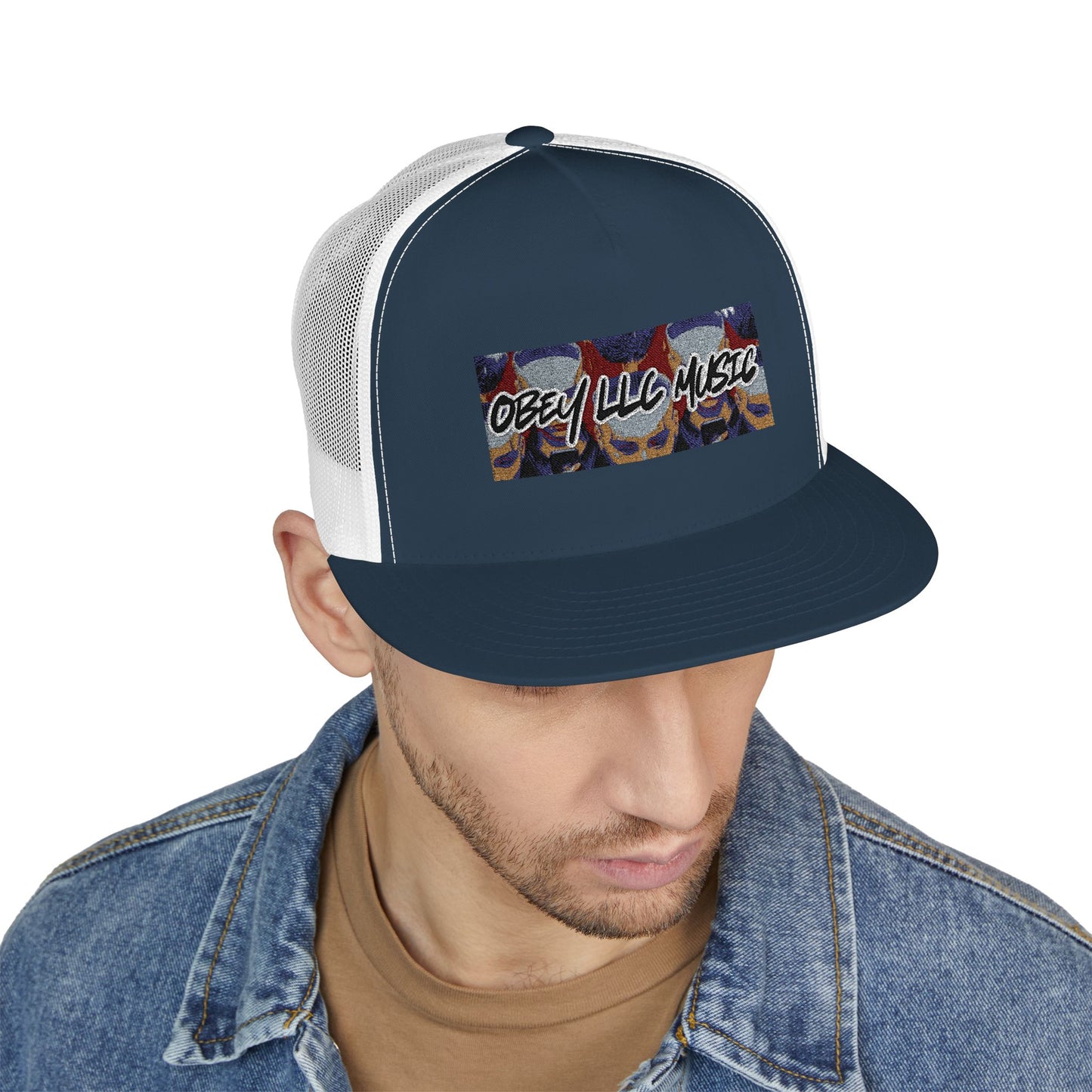 Obey LLC Music 5 Panel Trucker Cap (Embroidery)