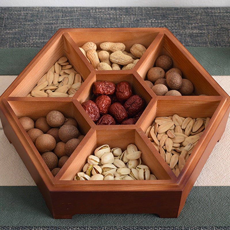 Tray nut Storage Divided Grid With Lid Dried Fruit Box