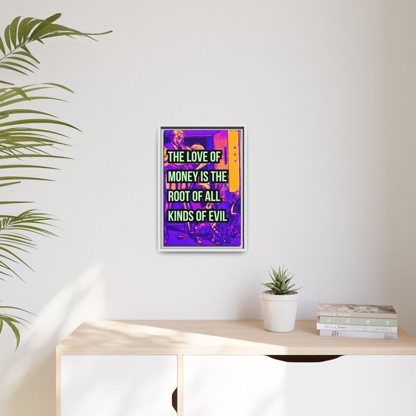 Love of Money Matte Canvas, Framed (Multi-color)