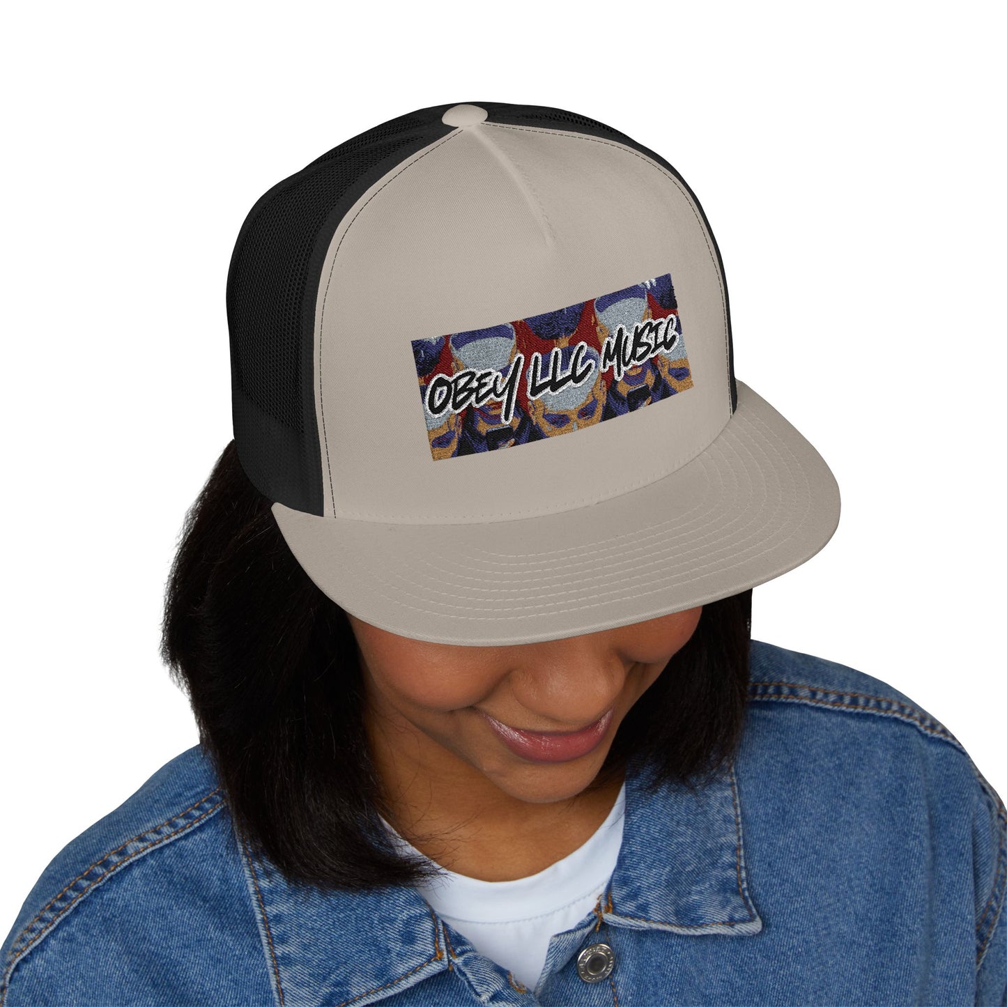 Obey LLC Music 5 Panel Trucker Cap (Embroidery)