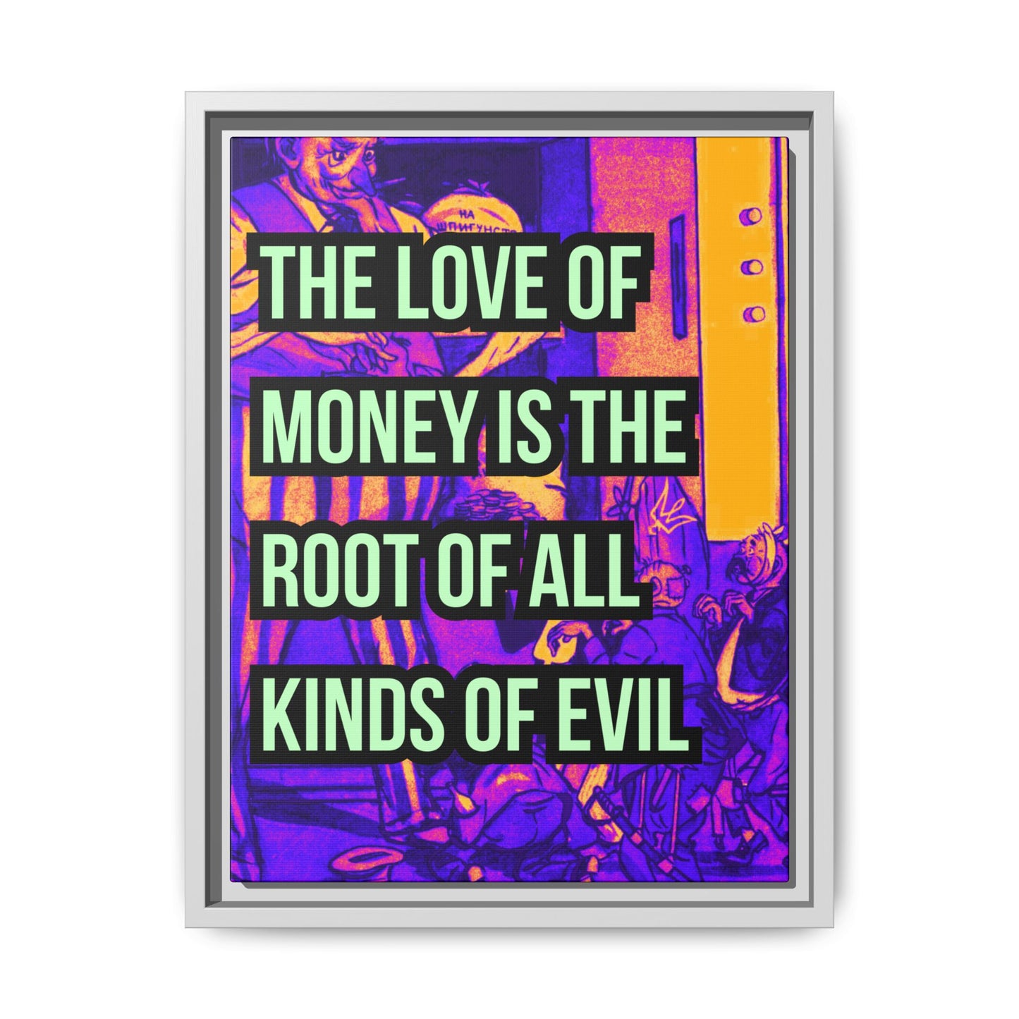 Love of Money Matte Canvas, Framed (Multi-color)