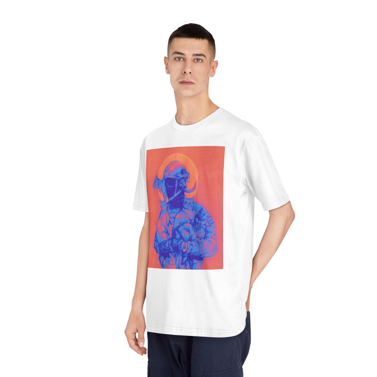 Neon Cat Unisex Classic Crewneck T-Shirt