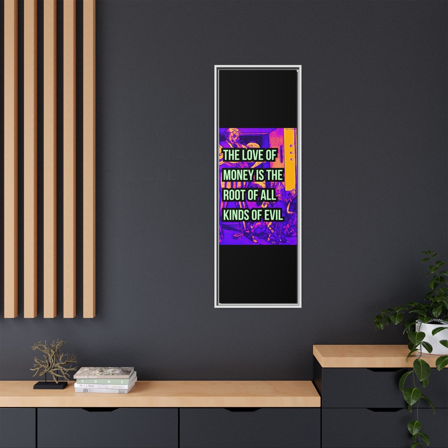 Love of Money Matte Canvas, Framed (Multi-color)