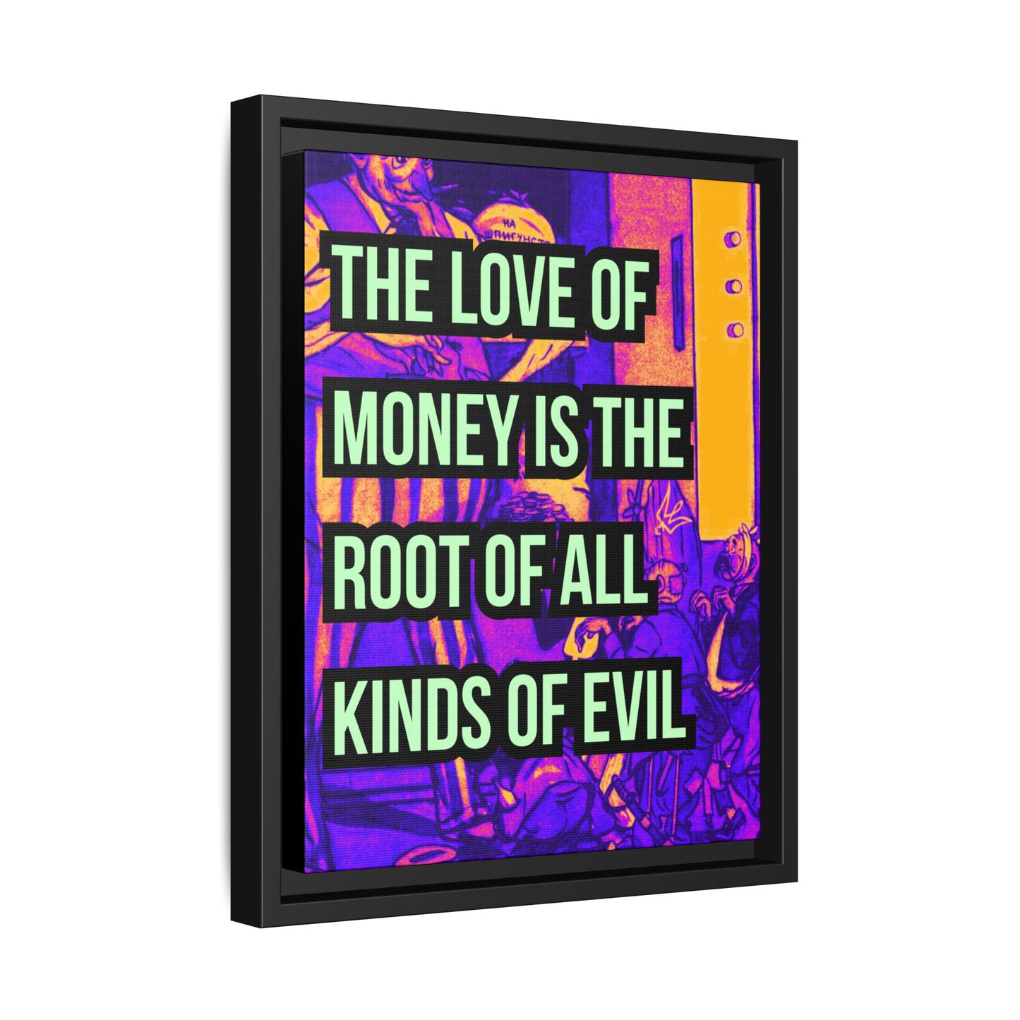 Love of Money Matte Canvas, Framed (Multi-color)