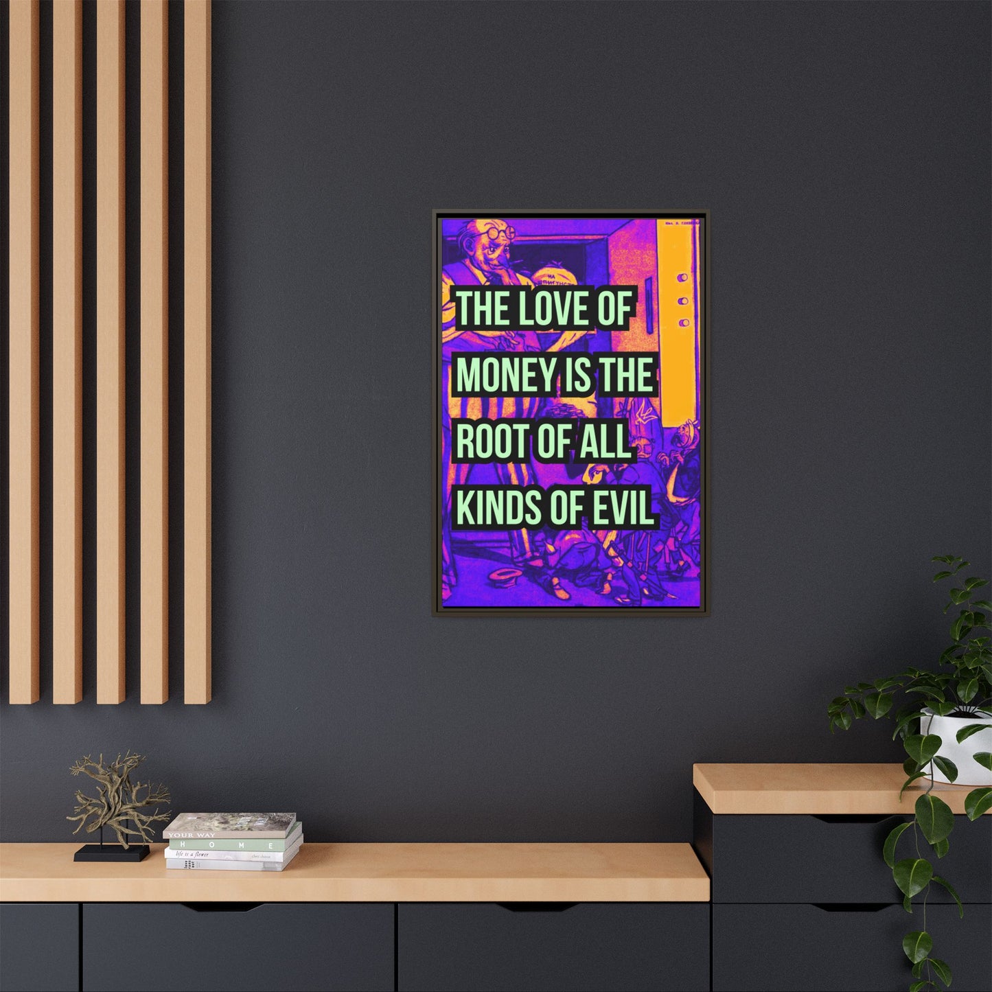 Love of Money Matte Canvas, Framed (Multi-color)