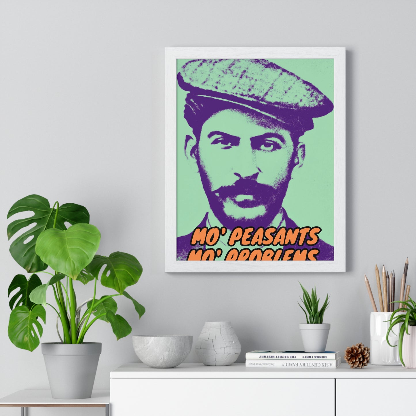 Stalin Mo' Peasants, Mo' Problems Vertical Framed Poster