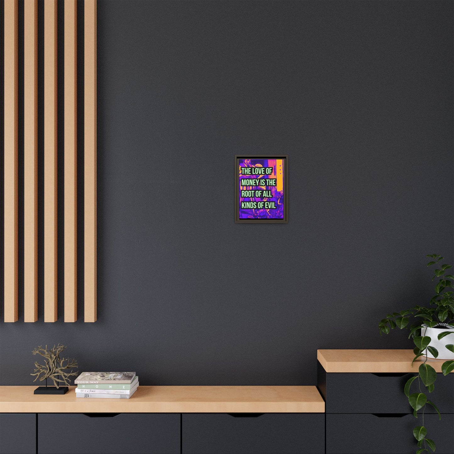 Love of Money Matte Canvas, Framed (Multi-color)