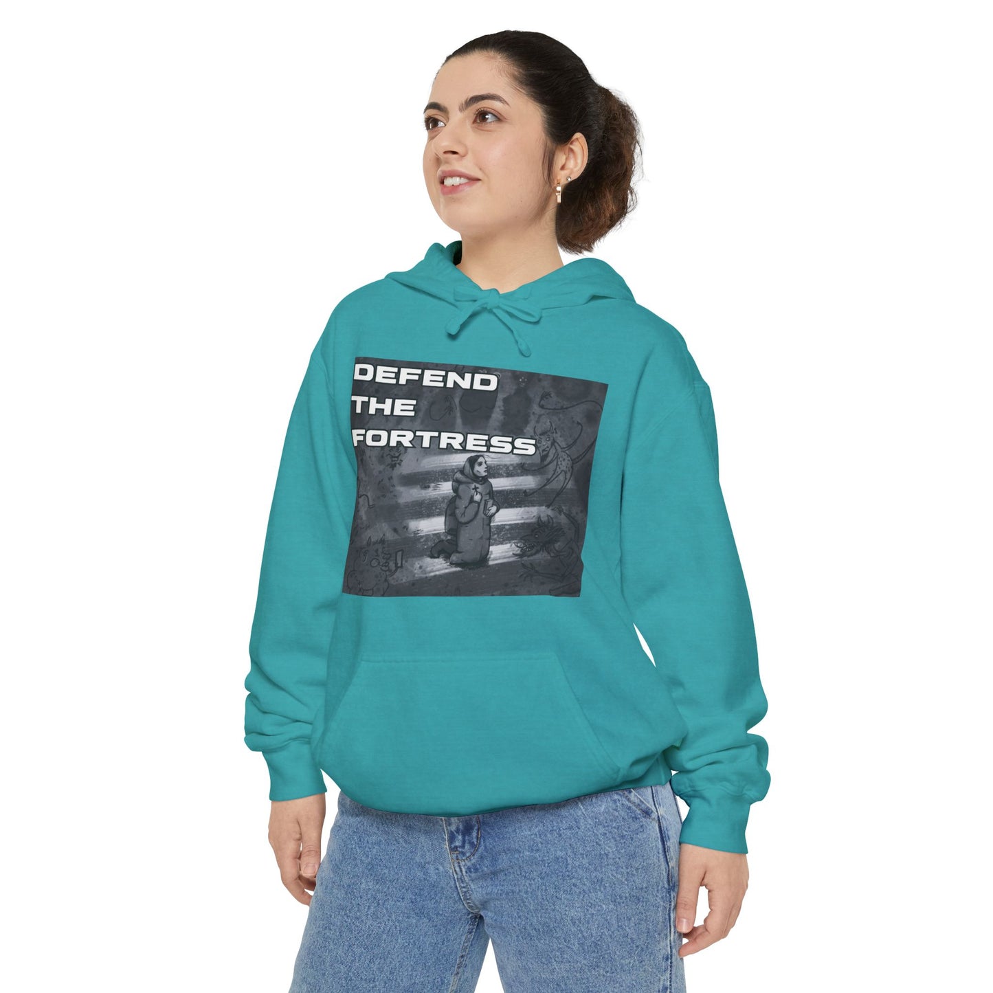 Defend the Fortress Unisex Garment-Dyed Hoodie