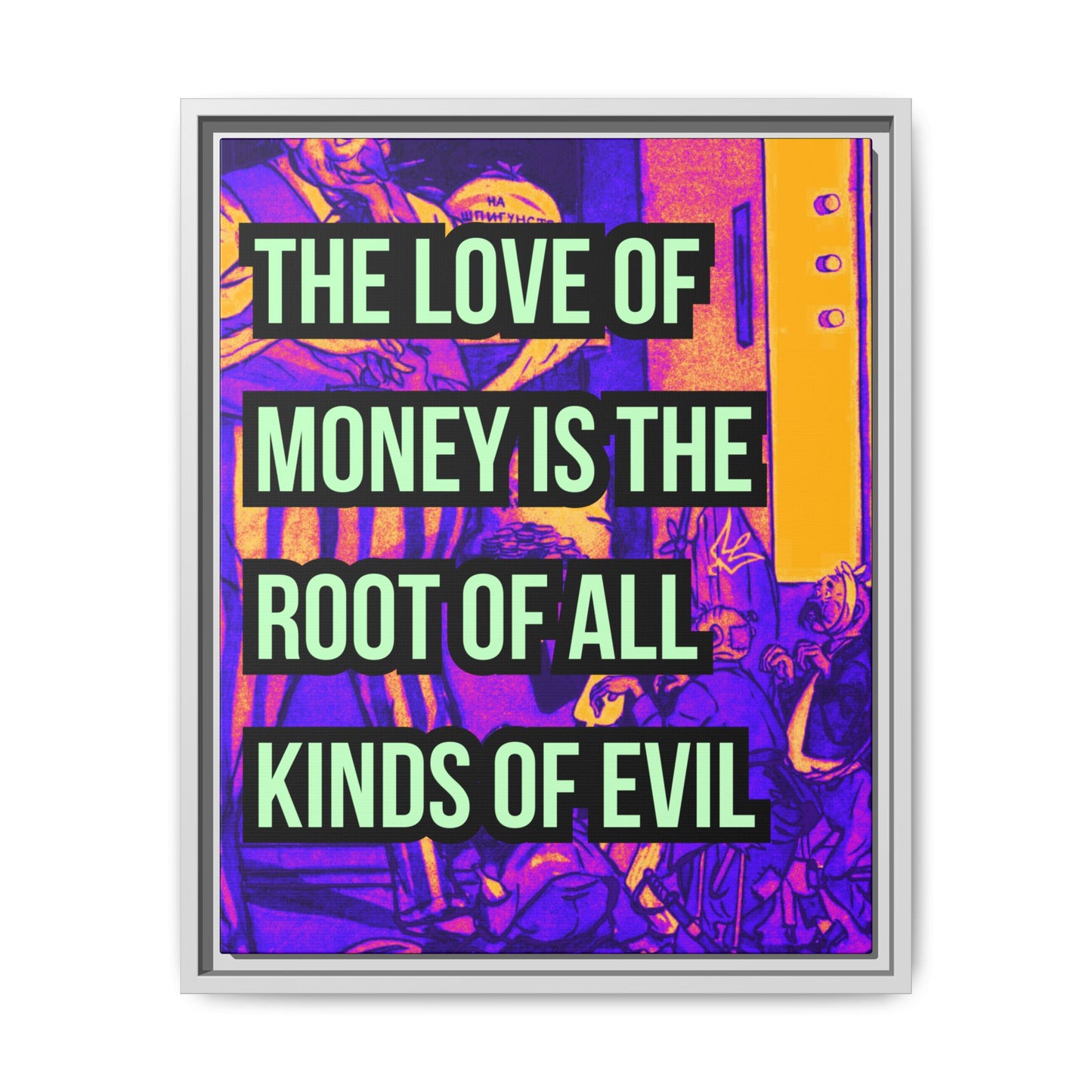 Love of Money Matte Canvas, Framed (Multi-color)