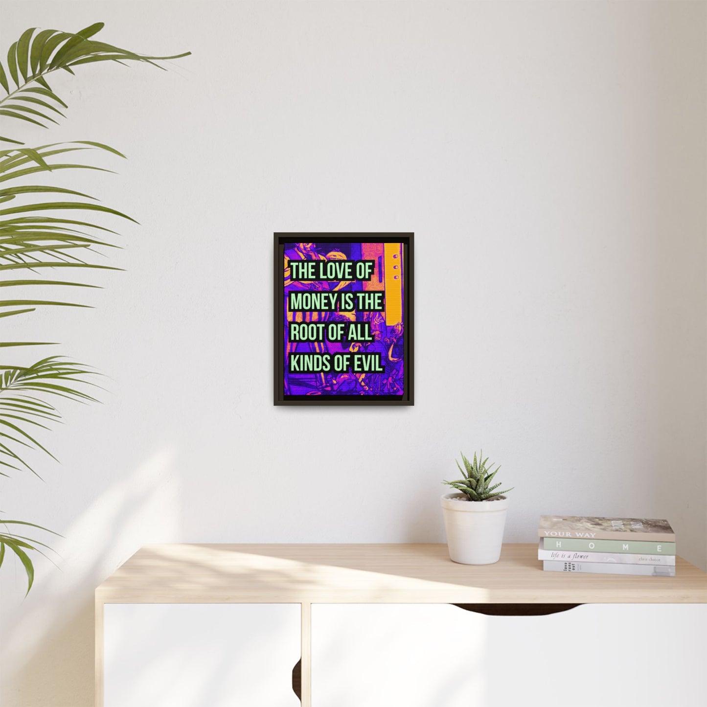 Love of Money Matte Canvas, Framed (Multi-color)