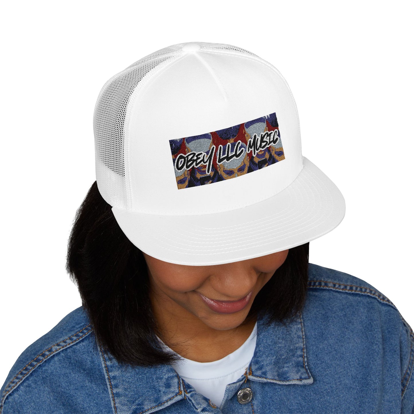 Obey LLC Music 5 Panel Trucker Cap (Embroidery)