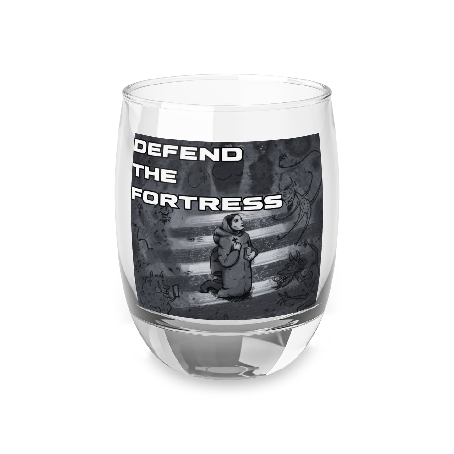 Defend the Fortress Whiskey Glass