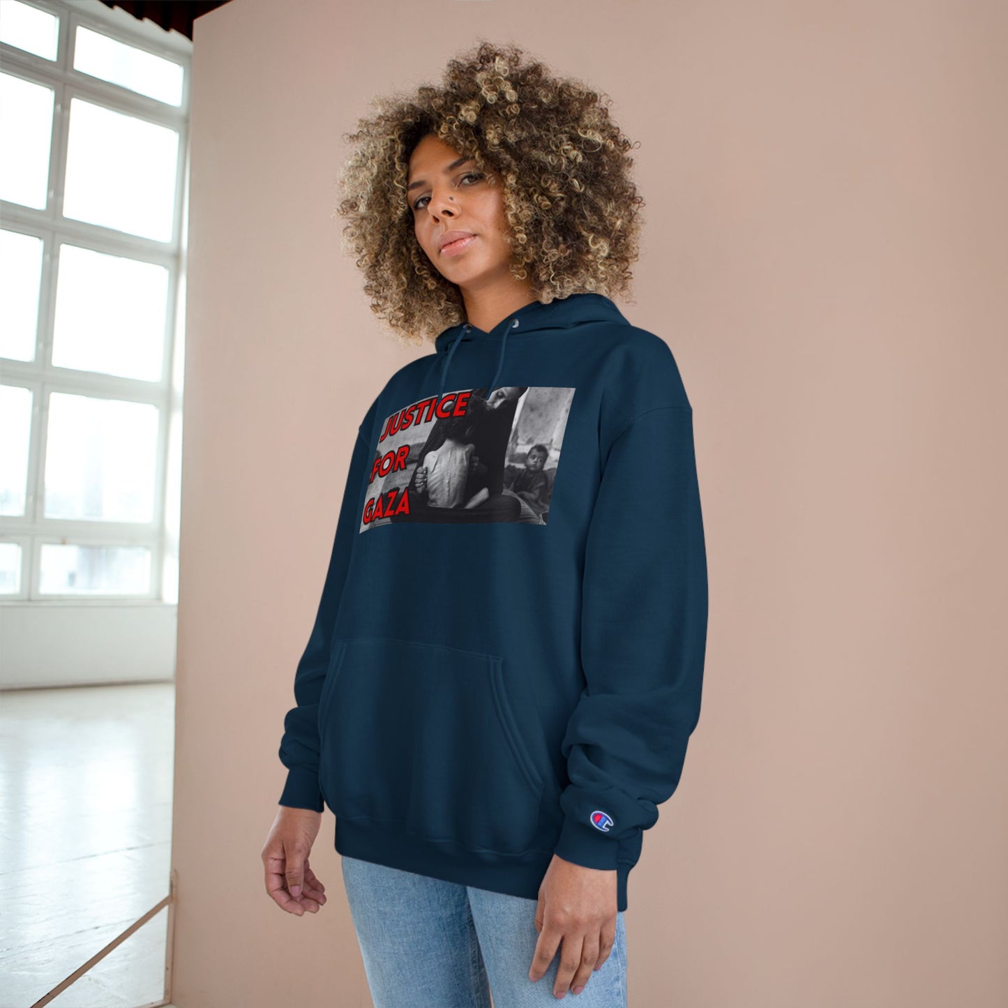 Justice for Gaza Champion Hoodie | Activist Apparel, Social Justice Fashion, Statement Clothing, Thoughtful Gifts, Comfortable Wear