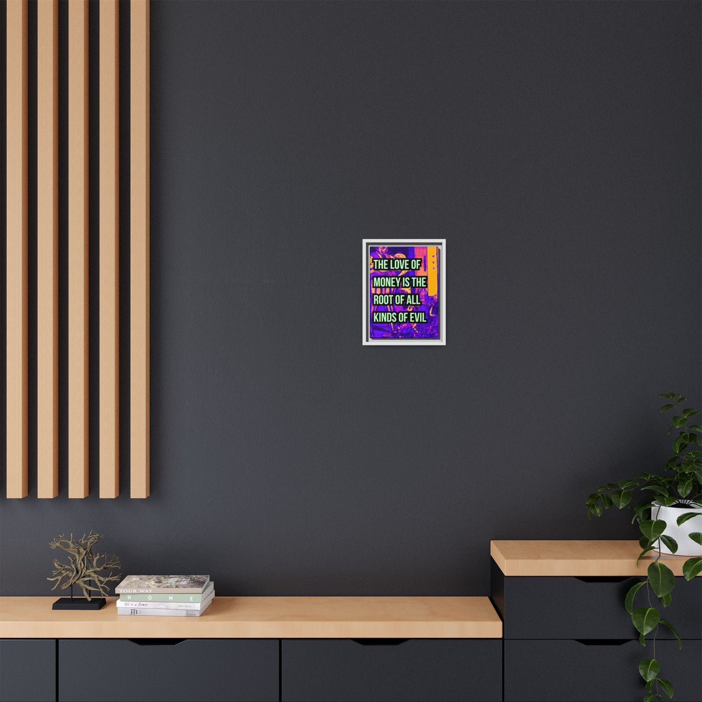 Love of Money Matte Canvas, Framed (Multi-color)