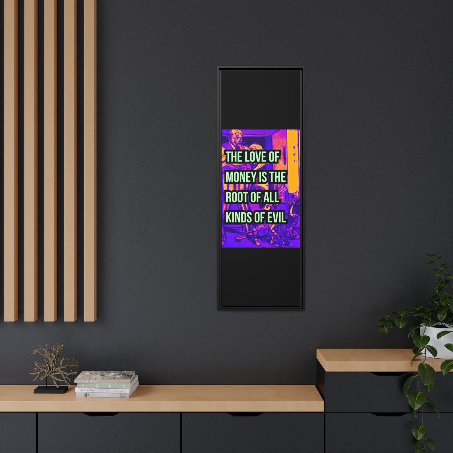 Love of Money Matte Canvas, Framed (Multi-color)