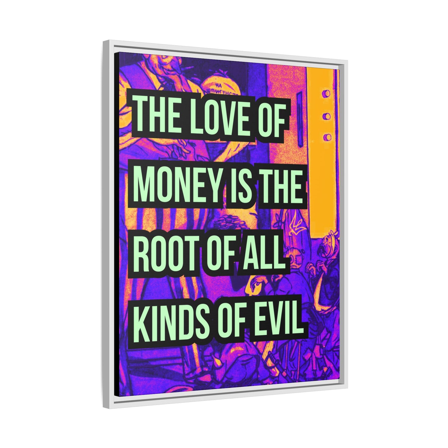 Love of Money Matte Canvas, Framed (Multi-color)