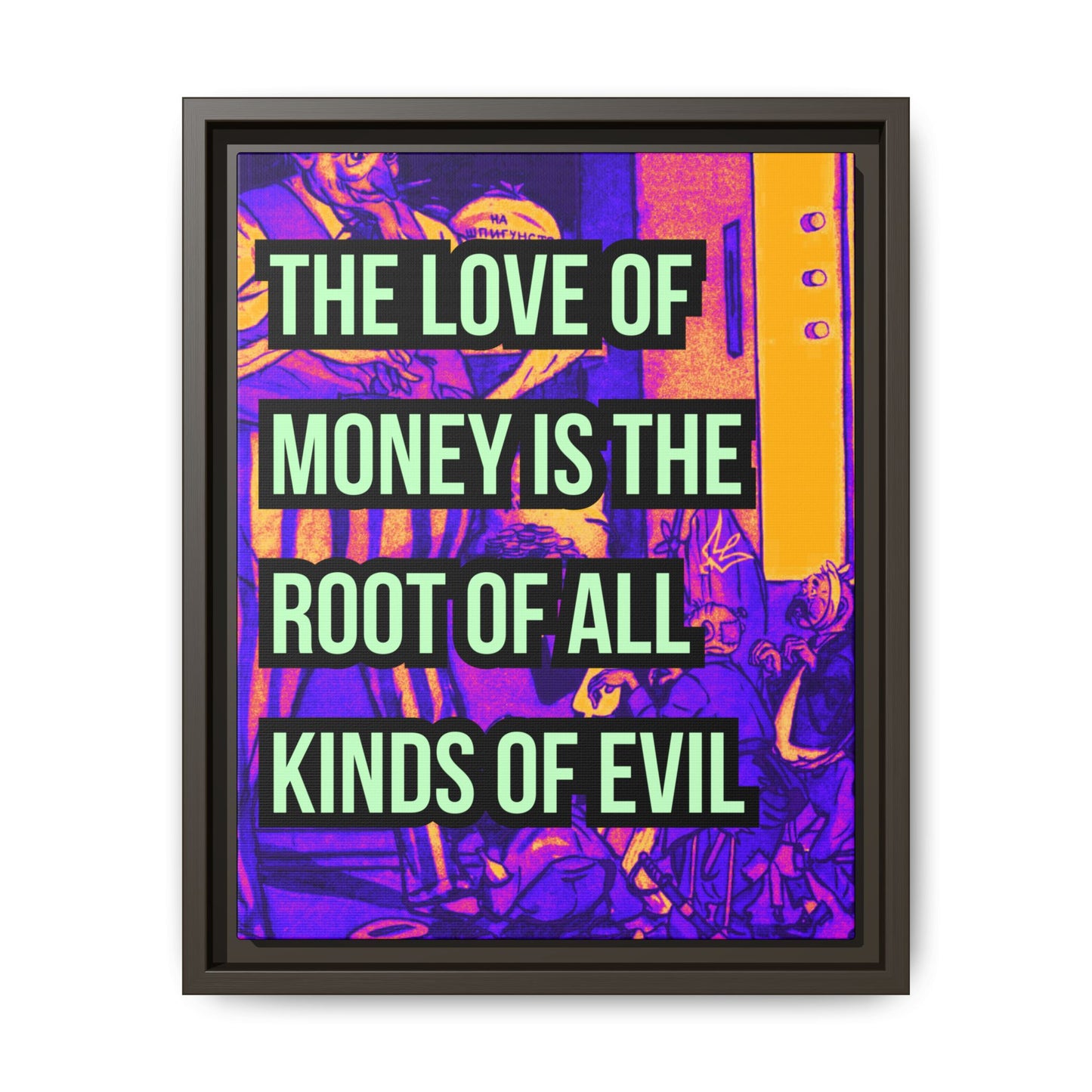 Love of Money Matte Canvas, Framed (Multi-color)