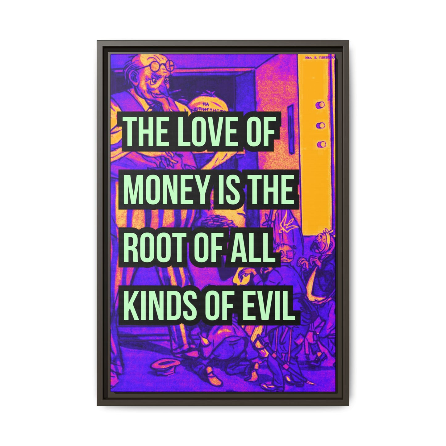 Love of Money Matte Canvas, Framed (Multi-color)