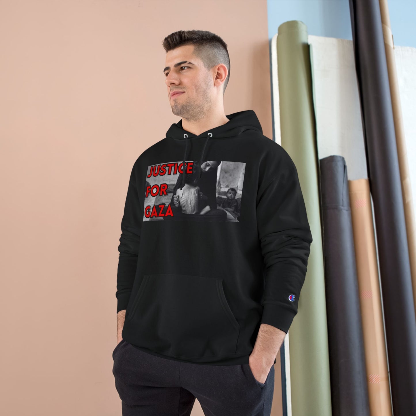 Justice for Gaza Champion Hoodie | Activist Apparel, Social Justice Fashion, Statement Clothing, Thoughtful Gifts, Comfortable Wear