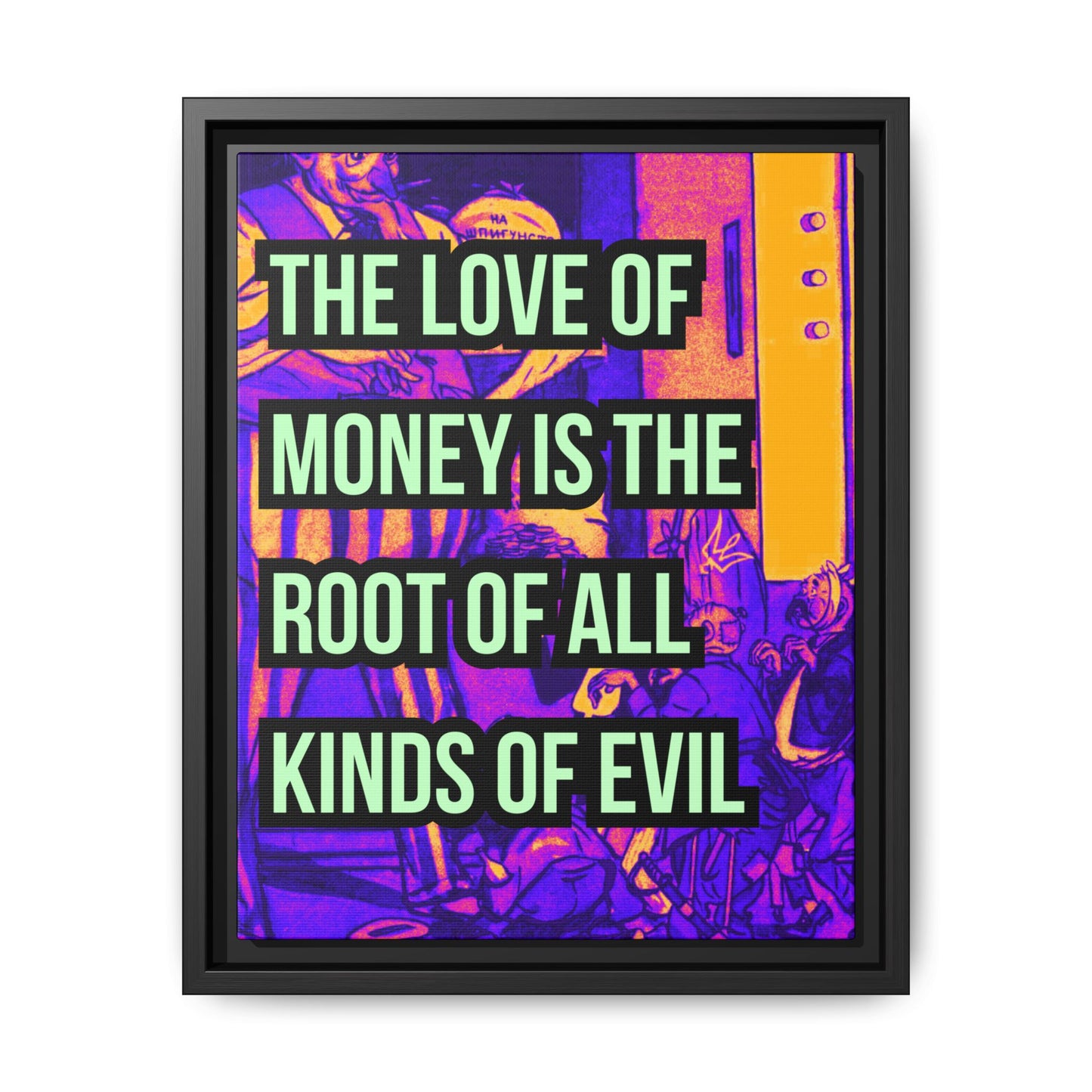 Love of Money Matte Canvas, Framed (Multi-color)