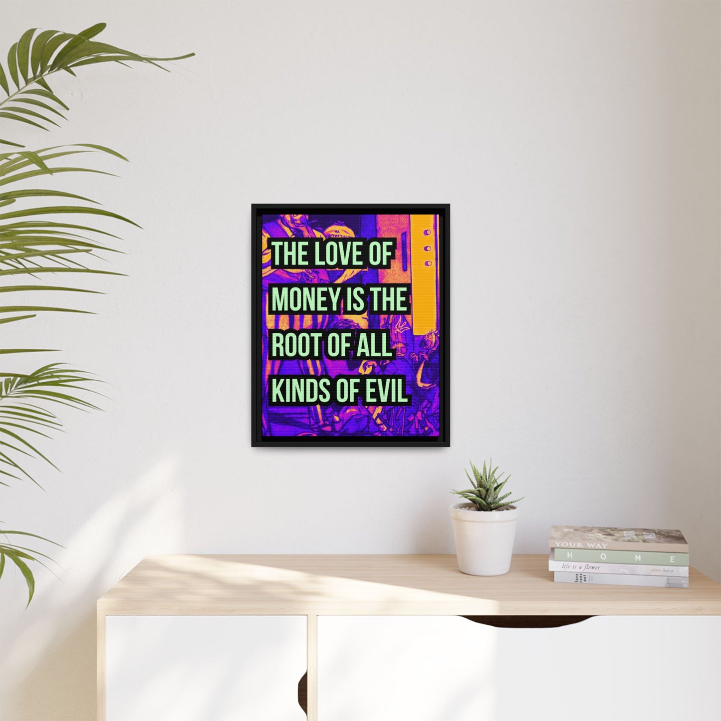 Love of Money Matte Canvas, Framed (Multi-color)