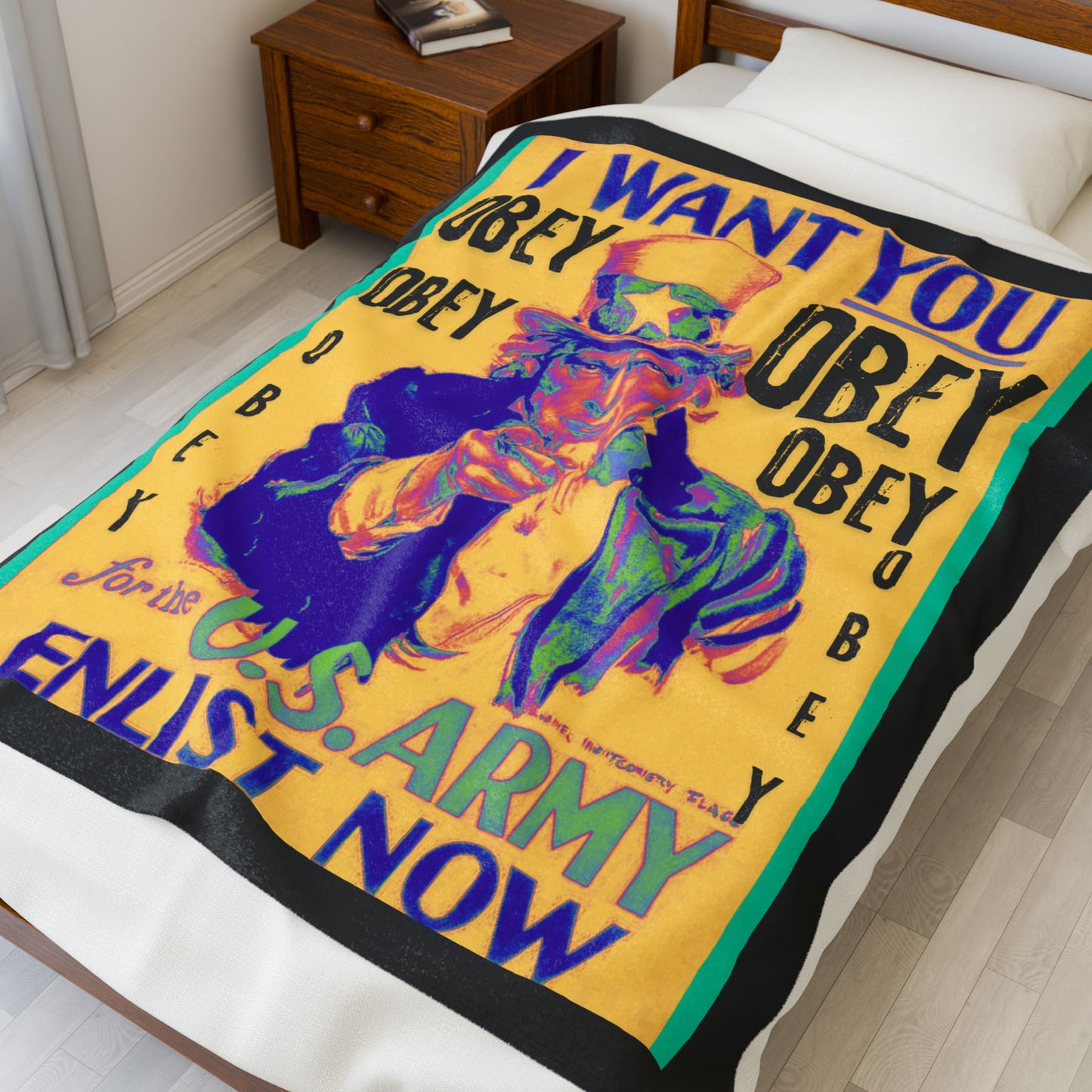 Obey Uncle Sam Velveteen Plush Blanket
