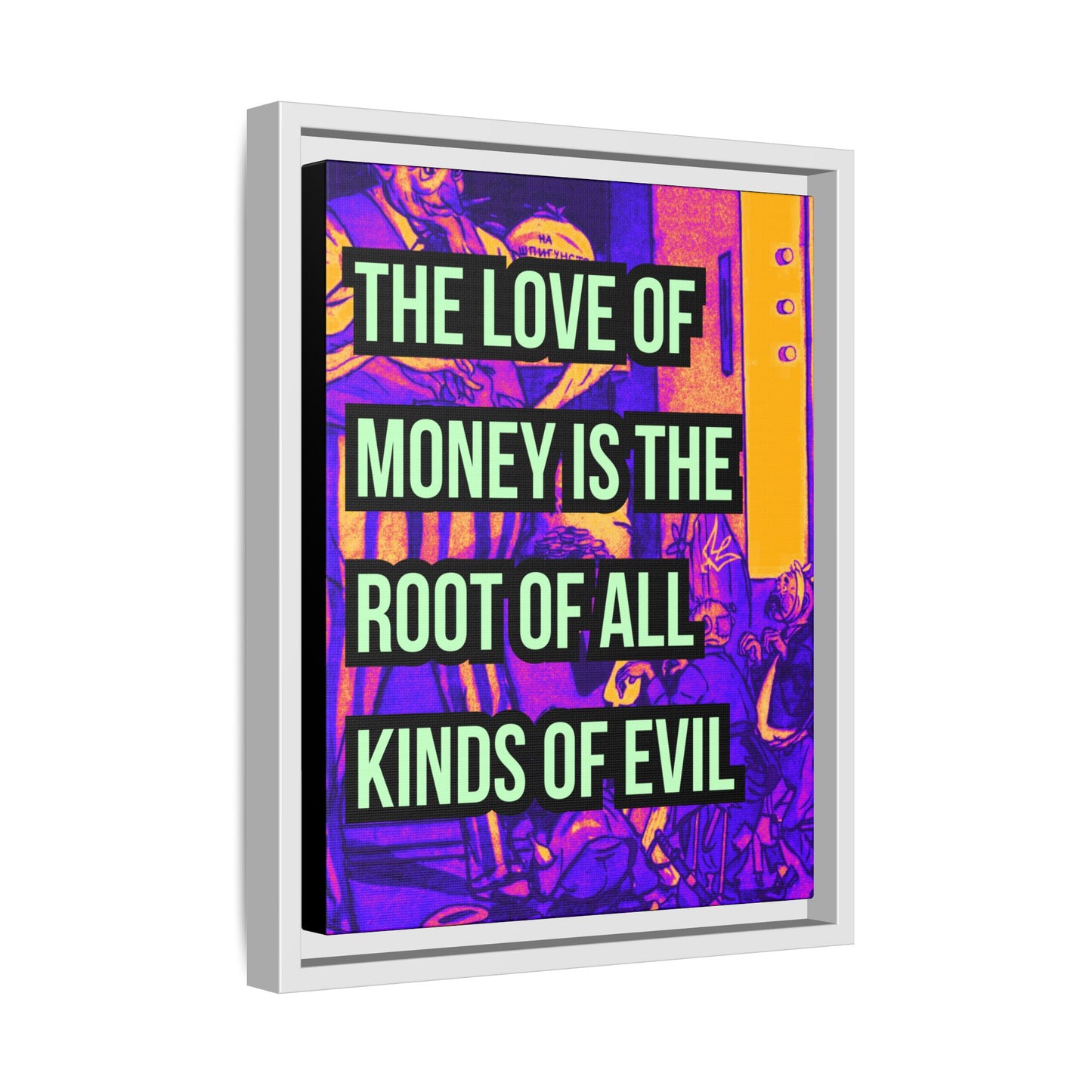 Love of Money Matte Canvas, Framed (Multi-color)