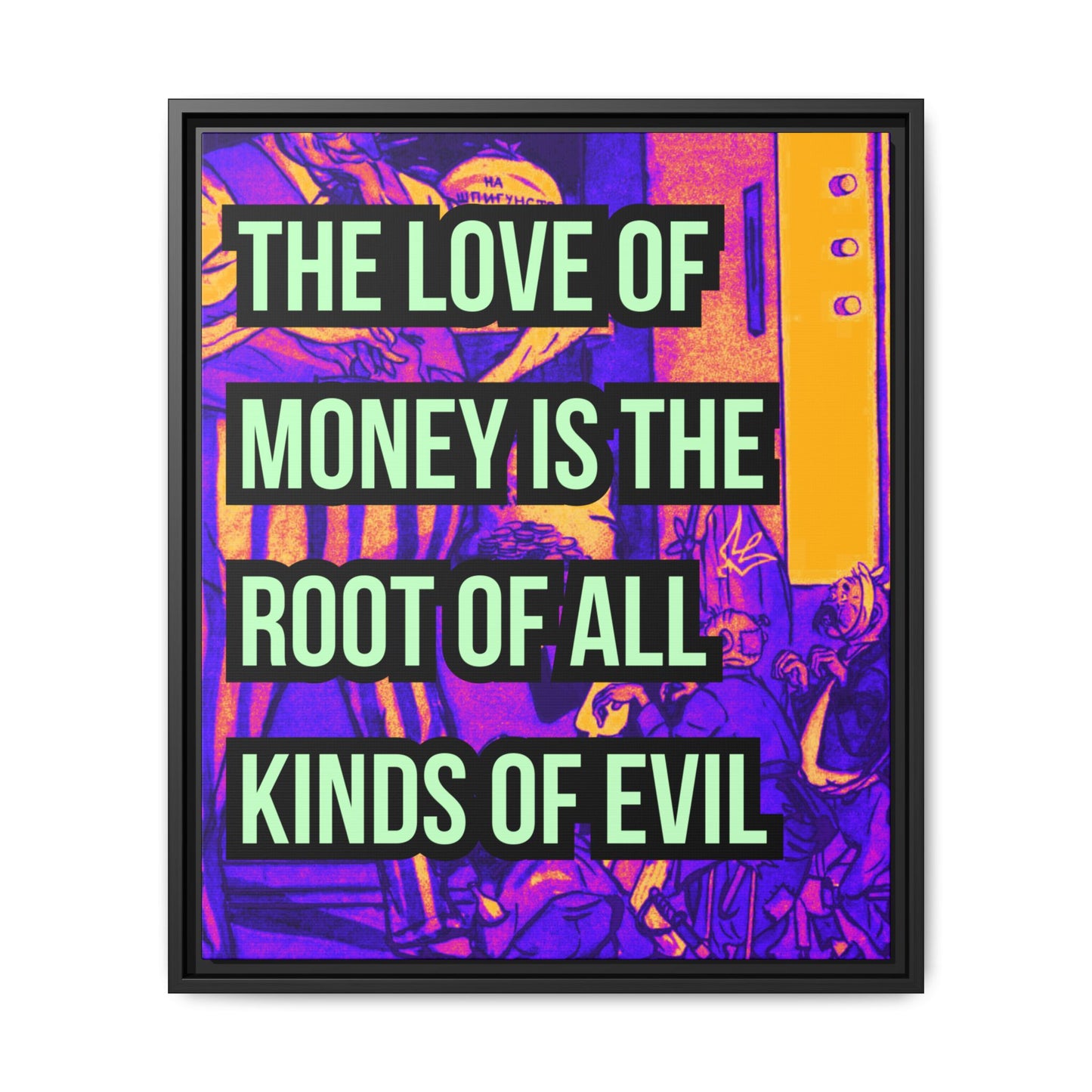 Love of Money Matte Canvas, Framed (Multi-color)