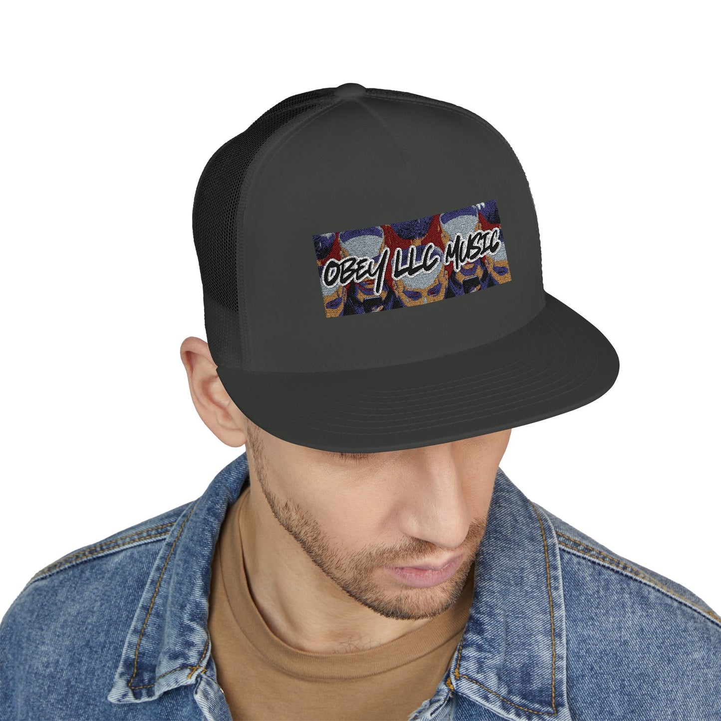 Obey LLC Music 5 Panel Trucker Cap (Embroidery)