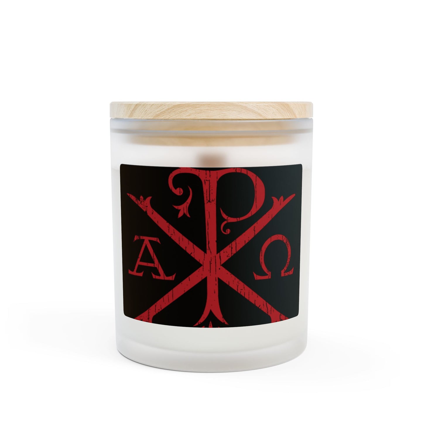 Alpha Omega Frosted Glass Candle, 11oz
