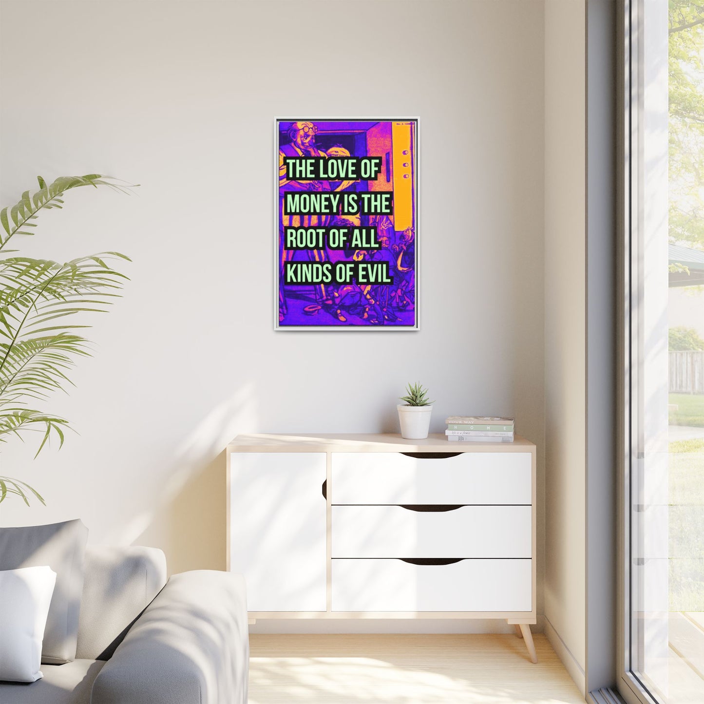 Love of Money Matte Canvas, Framed (Multi-color)