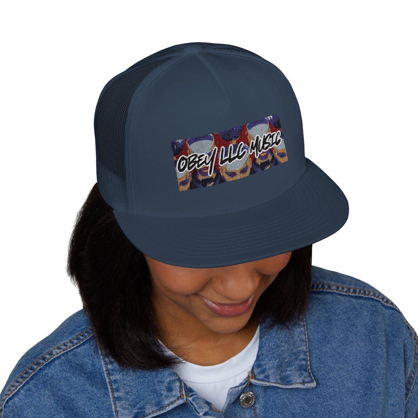 Obey LLC Music 5 Panel Trucker Cap (Embroidery)