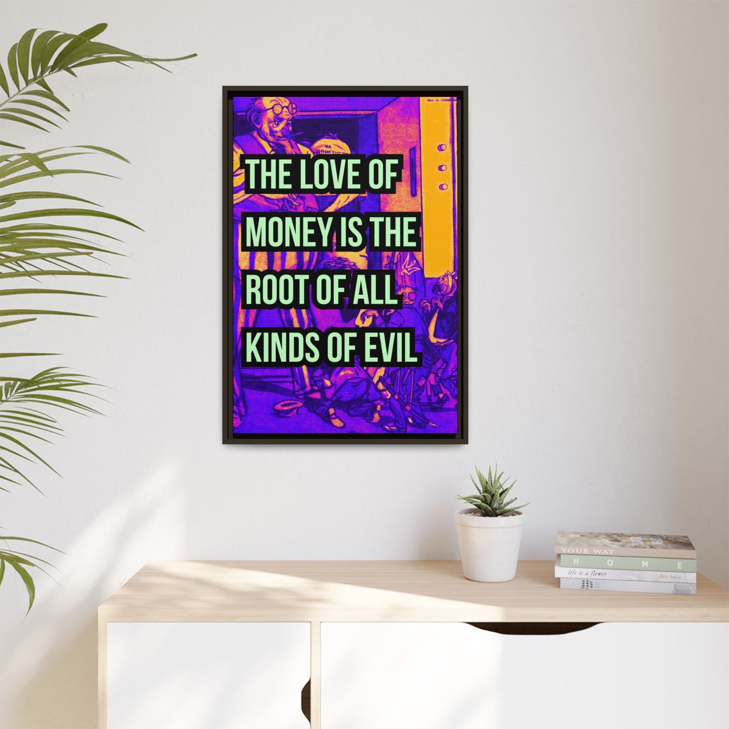 Love of Money Matte Canvas, Framed (Multi-color)