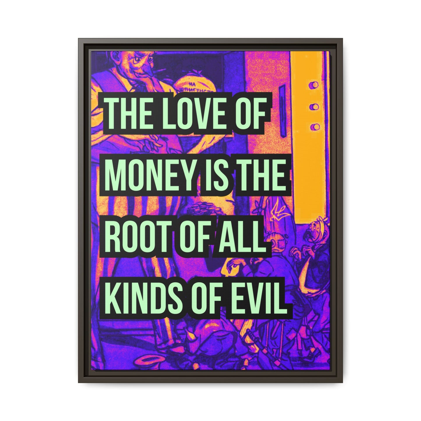 Love of Money Matte Canvas, Framed (Multi-color)