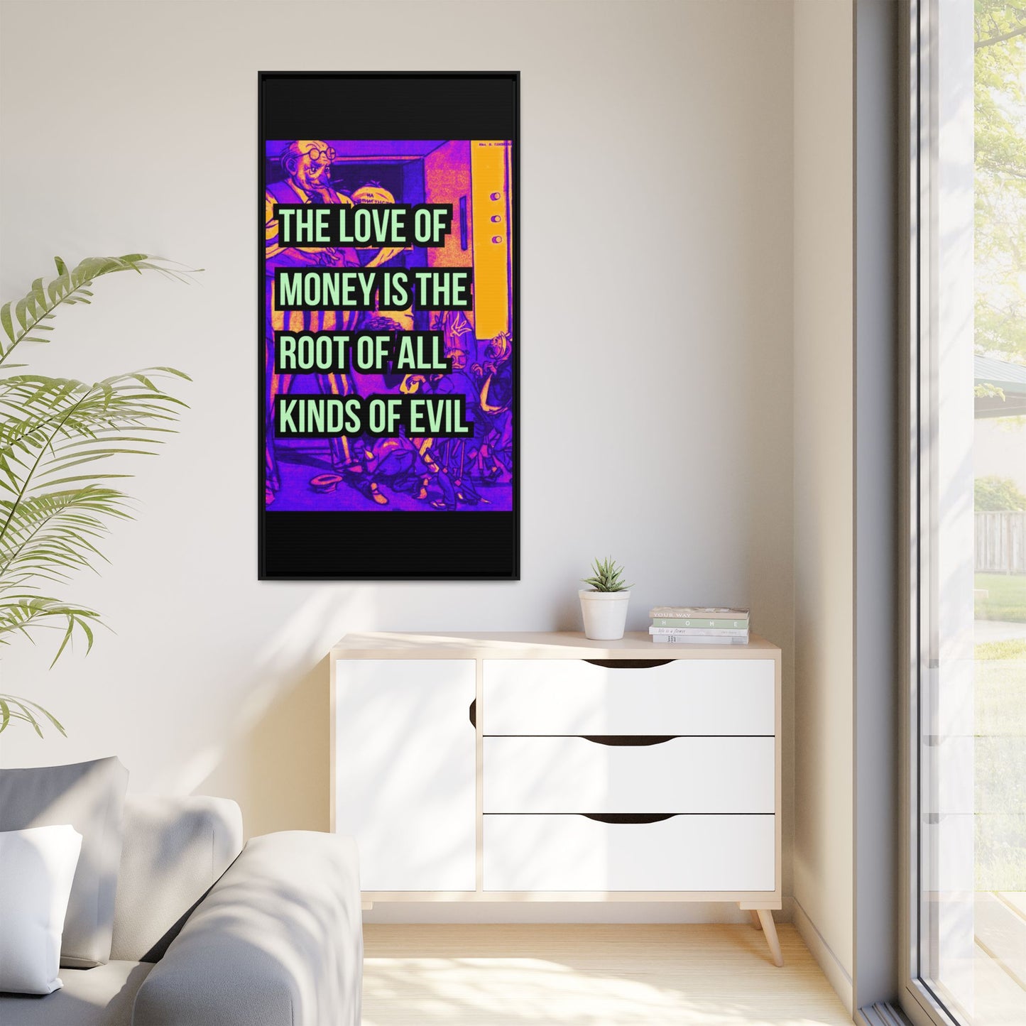 Love of Money Matte Canvas, Framed (Multi-color)