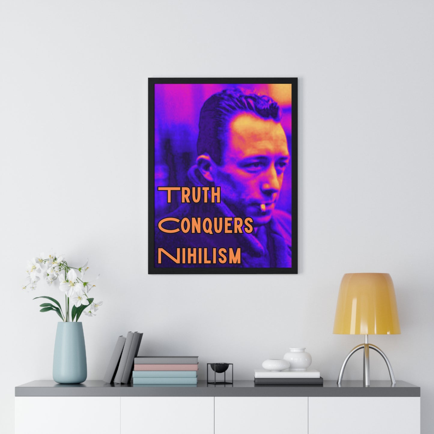 Nihilism Framed Wall Art, Vintage Poster for Home Decor, Inspirational Quote Print, Unique Art Gift, Modern Living Room Decoration