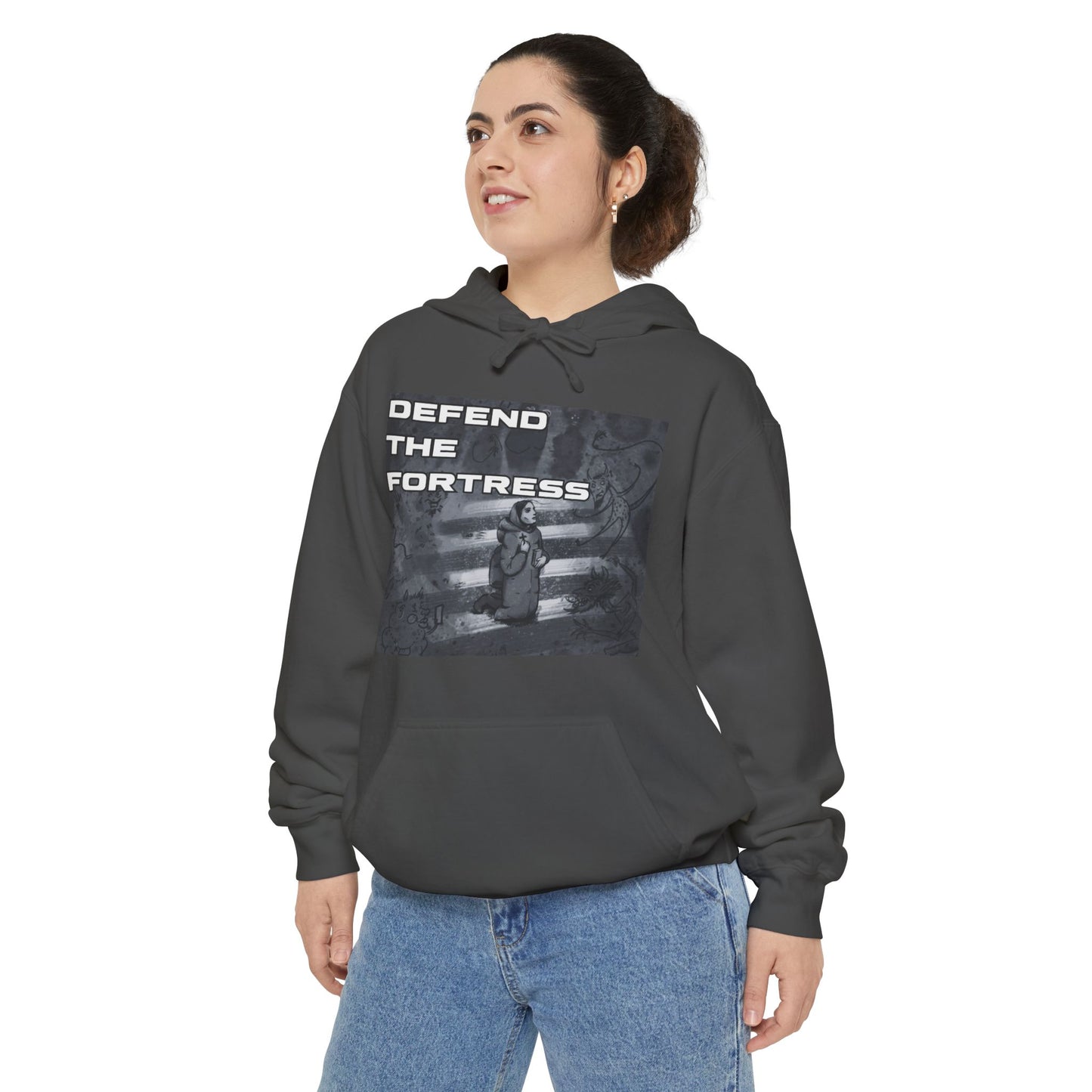 Defend the Fortress Unisex Garment-Dyed Hoodie
