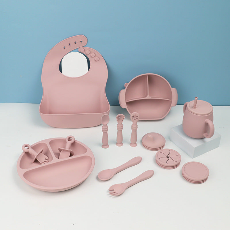 Silicone Children's Tableware Set Baby Feeding Solid Food Tableware