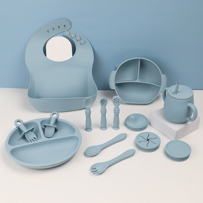 Silicone Children's Tableware Set Baby Feeding Solid Food Tableware
