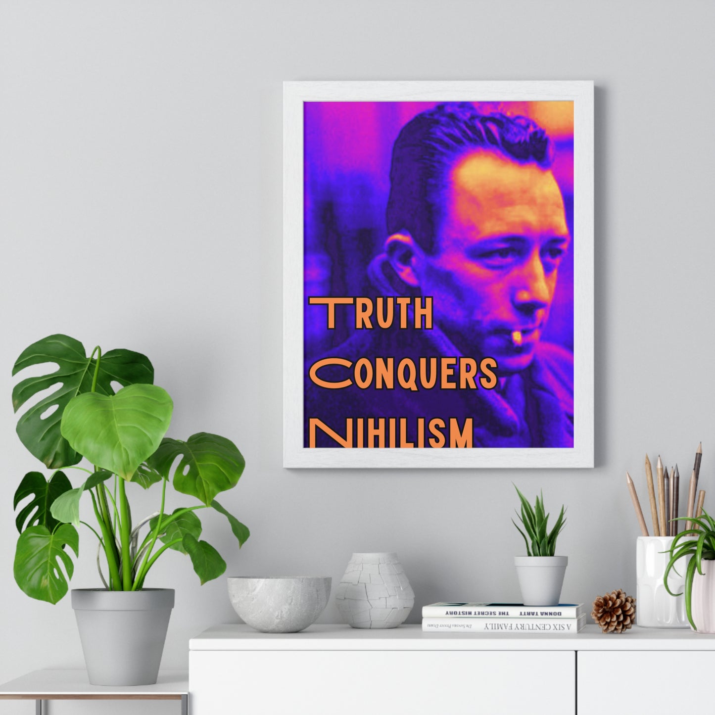 Nihilism Framed Wall Art, Vintage Poster for Home Decor, Inspirational Quote Print, Unique Art Gift, Modern Living Room Decoration