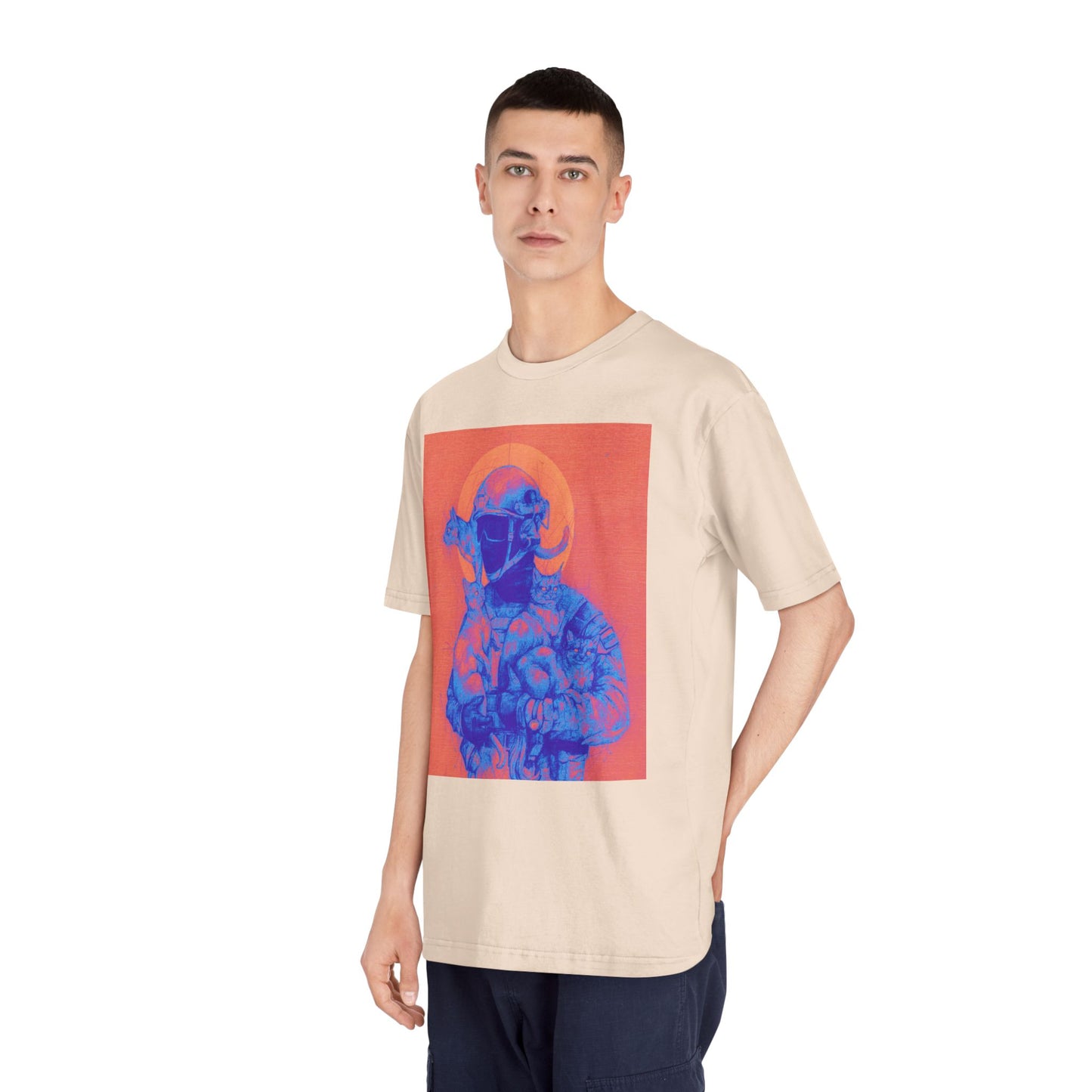 Neon Cat Unisex Classic Crewneck T-Shirt