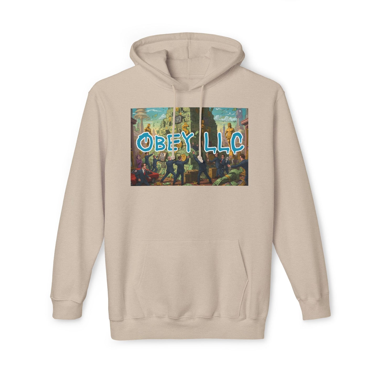 Obey LLC Money Tower Unisex Hooded Sweatshirt, Made in US