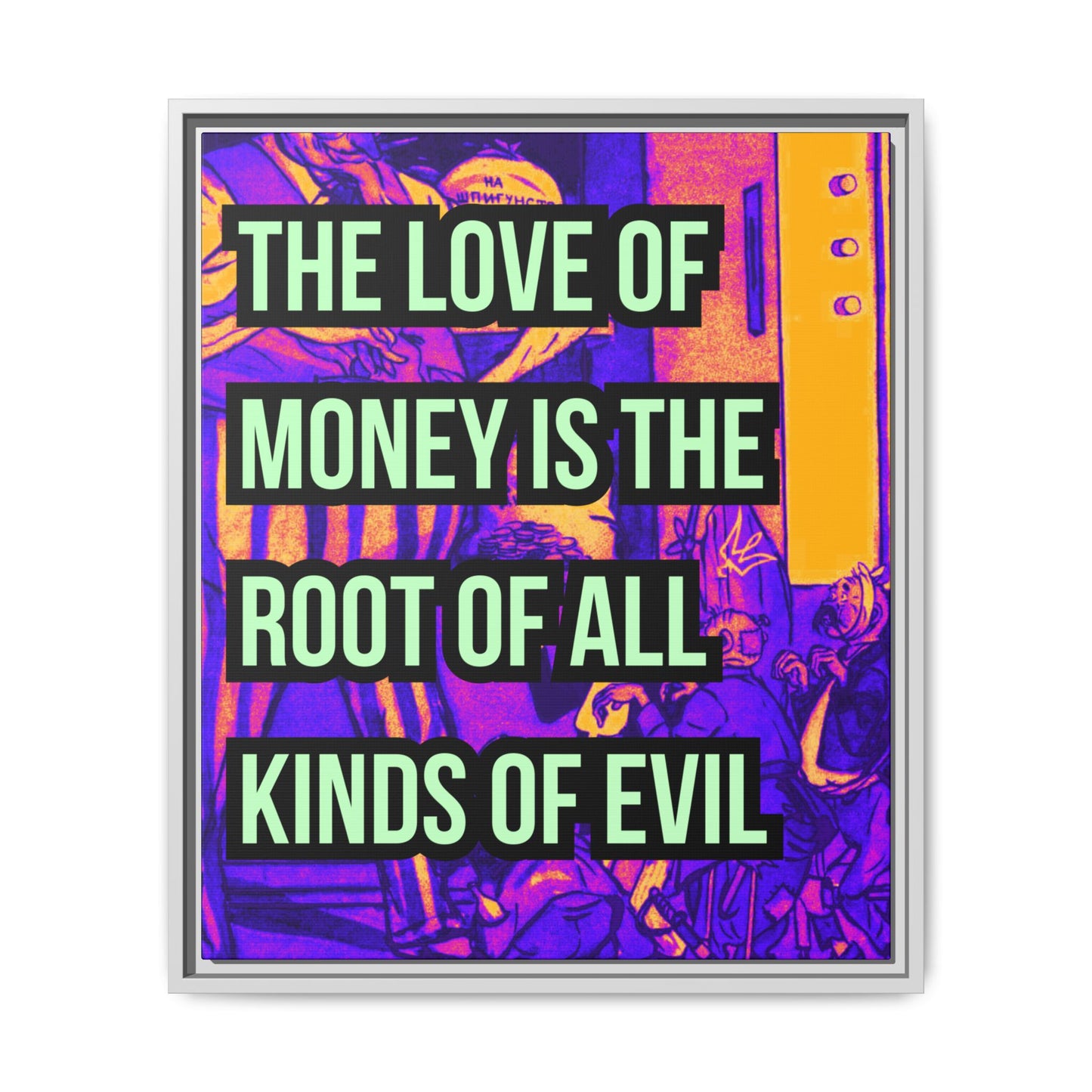 Love of Money Matte Canvas, Framed (Multi-color)