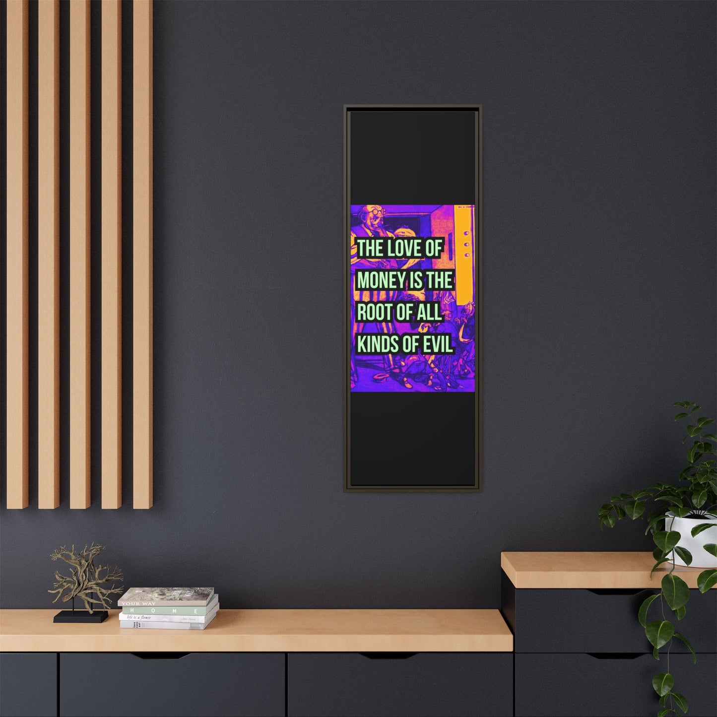 Love of Money Matte Canvas, Framed (Multi-color)