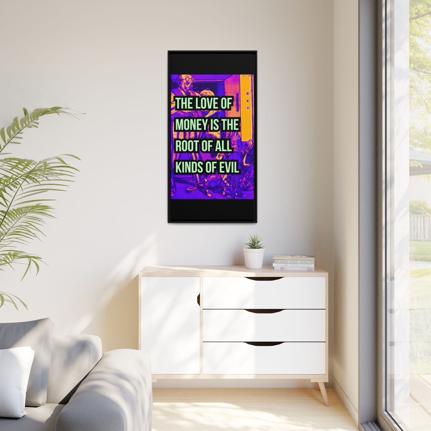Love of Money Matte Canvas, Framed (Multi-color)