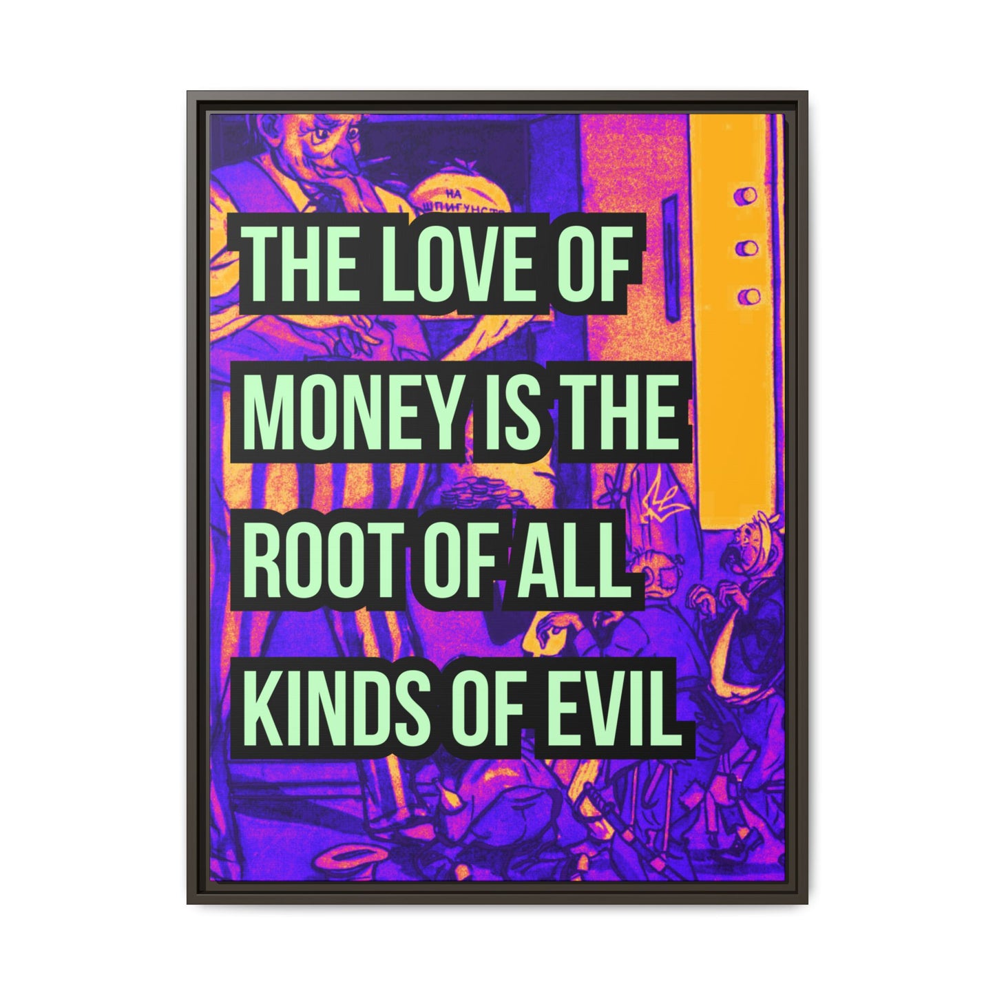 Love of Money Matte Canvas, Framed (Multi-color)