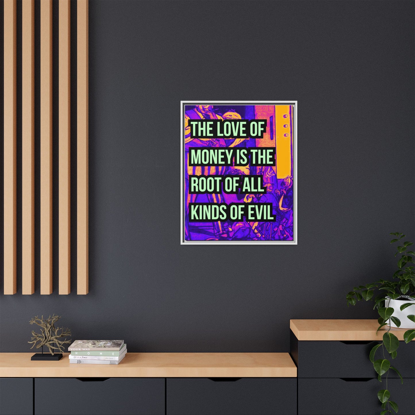 Love of Money Matte Canvas, Framed (Multi-color)