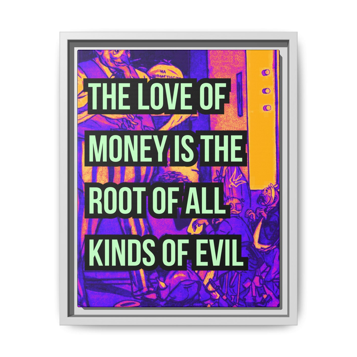 Love of Money Matte Canvas, Framed (Multi-color)