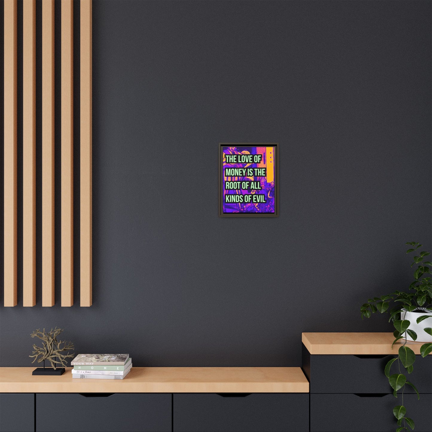 Love of Money Matte Canvas, Framed (Multi-color)