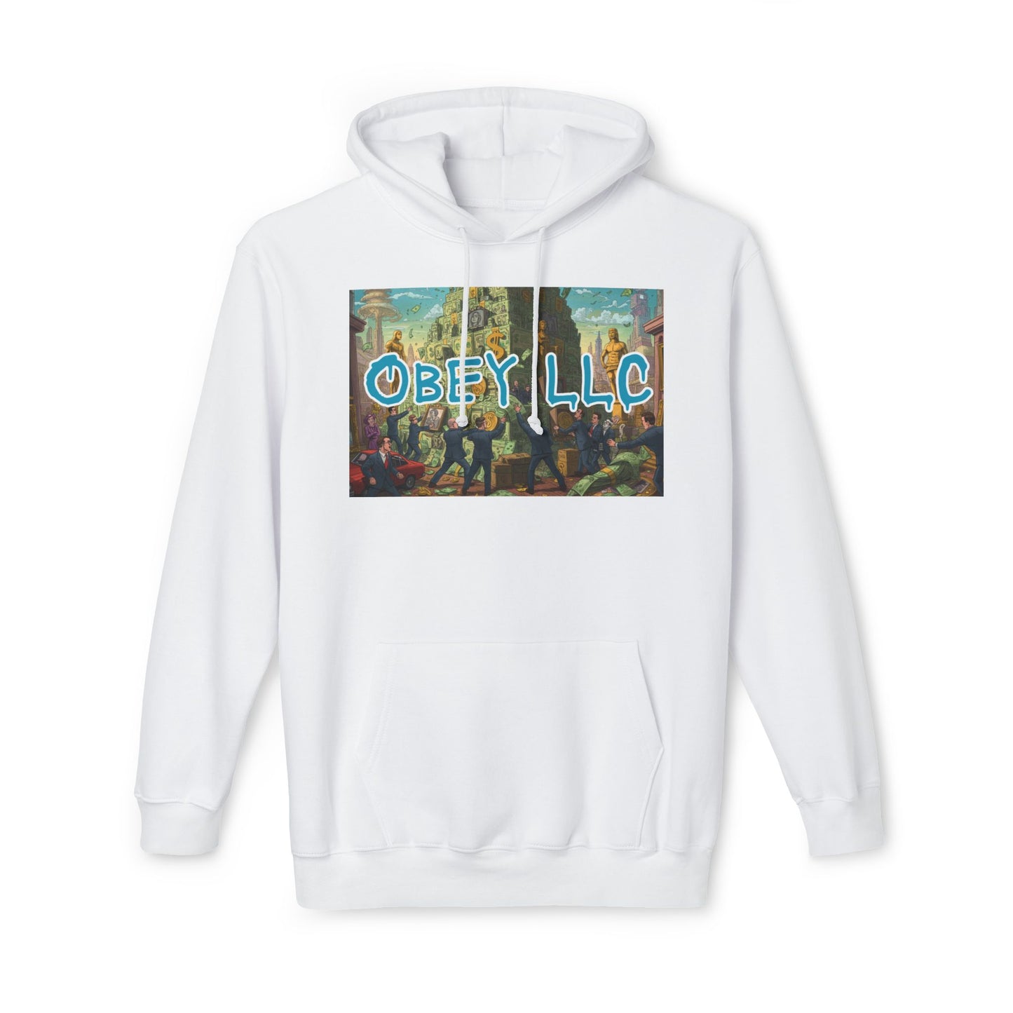 Obey LLC Money Tower Unisex Hooded Sweatshirt, Made in US